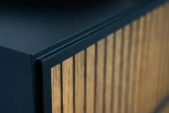 Line Burned Walnut Skänk Med 3 Dörrar, Vit