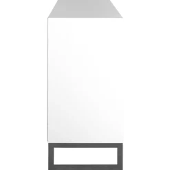 Line Burned Walnut Skänk, Vit/Krom