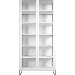 Englesson Skåp & Vitrinskåp-Line Vitrinskåp 92x36x200 cm, Vit