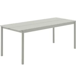 Muuto Trädgårdsbord-Linear Bord Stål 75x200 cm, Grå