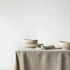 Linen Bordsduk 145x330 cm, Taupe