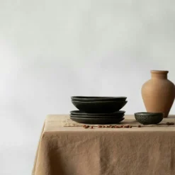 Linen Bordsduk 145x270 cm, Varmgrå