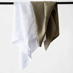 Linen Kökshandduk 50x70 cm, Bleached White