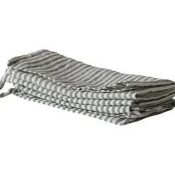 Linen Kökshandduk 50x70 cm, Grå / Vit