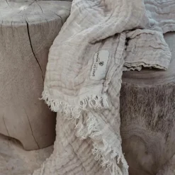 Spirit Of The Nomad Plädar & Filtar-Linen Pläd 130x170 cm, Off-white / Desert Beige