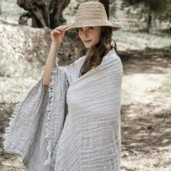 Spirit Of The Nomad Plädar & Filtar-Linen Pläd 130x170 cm, Off-white / Desert Beige