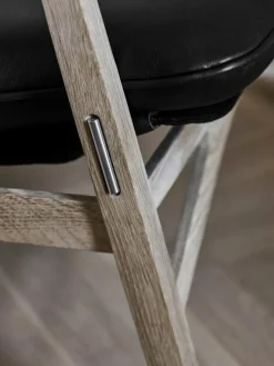 Link Fåtölj, Vitoljad Ek / Svart Läder Elmotique VII