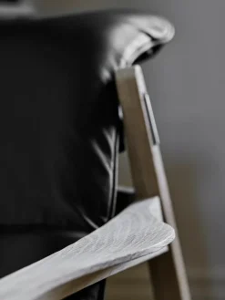 Link Fåtölj, Vitoljad Ek / Svart Läder Elmotique VII