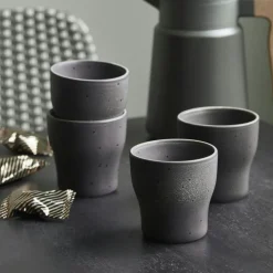 Liss Termosmugg H9 cm 4-pack, Mörkgrå