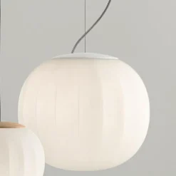 Lita Pendant Pendel 42 cm, Vit / Opalglas