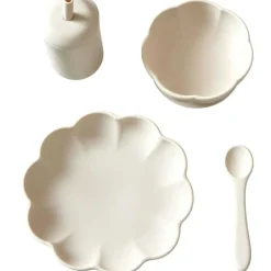 Barn Jack o Juno Barnserviser|Barntallrikar-Little Poppy Barnservis 4 Delar, Ljusrosa