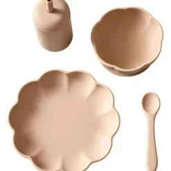 Barn Jack o Juno Barnserviser|Barntallrikar-Little Poppy Barnservis 4 Delar, Ljusrosa