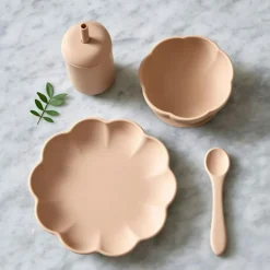 Barn Jack o Juno Barnserviser|Barntallrikar-Little Poppy Barnservis 4 Delar, Ljusrosa