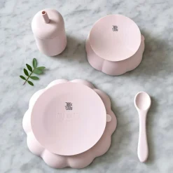 Barn Jack o Juno Barnserviser|Barntallrikar-Little Poppy Barnservis 4 Delar, Ljusrosa