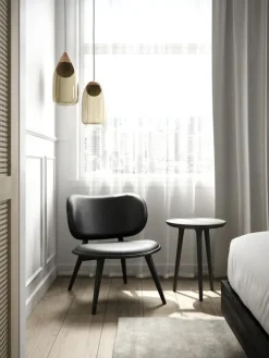 Mater Fönsterlampor|Pendellampor-Liuku Drop Pendel, Mattlackad Lindträ / Rökt Glas