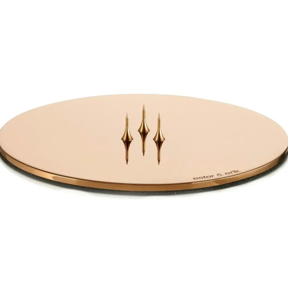 Ljusbricka Ø12 cm Roséguld, Shiny