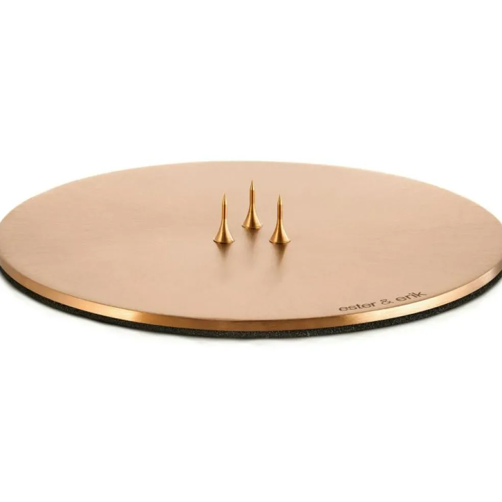 Ljusbricka Ø12 cm Roséguld, Shiny