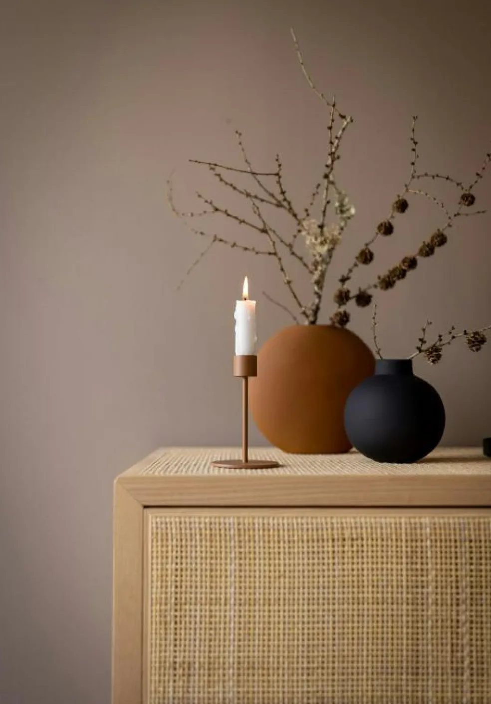 Ljusstake 13 cm, Coconut