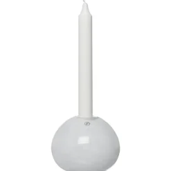 Ljusstake Glas Ø11 cm, Vit