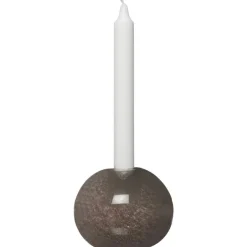 Ljusstake Glas Ø11 cm, Vit