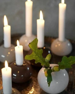 ERNST Ljuslyktor-Ljusstake Glas Ø7,5 cm, Vit