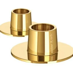 ester & erik Ljusstakar-Ljusstake Shiny Ø6 cm 2-pack, Shiny Silver