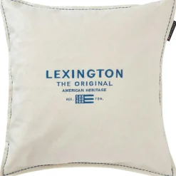 Lexington Prydnadskuddar & Fodral-Logo Kuddfodral 50x50 cm, Vit/Blå