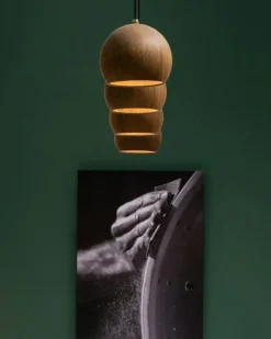 Brdr. Krüger Pendellampor-Lune Pendel Ø14 cm, Vitoljad Ek