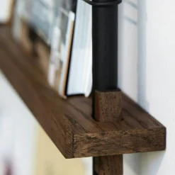 Magazine Hylla 85x123 cm, Rökt Ek/Svart