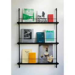 Magazine Hylla 85x123 cm, Rökt Ek/Svart