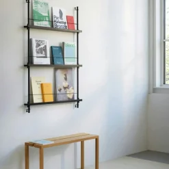 Magazine Hylla 85x123 cm, Rökt Ek/Svart