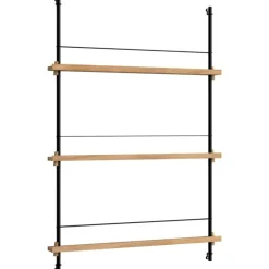 Magazine Hylla 85x123 cm, Rökt Ek/Svart