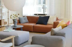 HAY Modulsoffor|3-Sitssoffor-Mags Soft Low 3-sitssoffa Comb. 1, Re-wool 628 / Mörk Söm