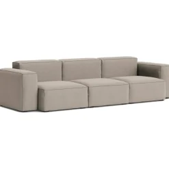 HAY Modulsoffor|3-Sitssoffor-Mags Soft Low 3-sitssoffa Comb. 1, Re-wool 628 / Mörk Söm