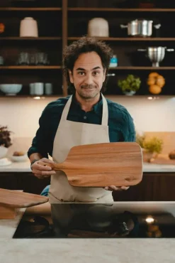 Markus Aujalay Skärbrädor-Markus Ostbricka Med Bestick 48x20x1,5 cm, Akacia