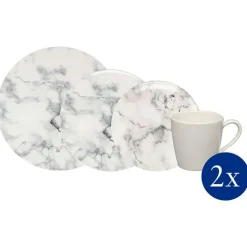 Villeroy & Boch Tekoppar|Kaffekoppar-Marmory Servis 8 Delar, Vit