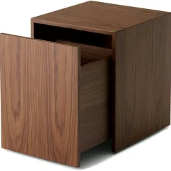New Works Sängbord & Nattduksbord|Sängbord & Nattduksbord-Mass Sidobord Med Låda, Valnöt