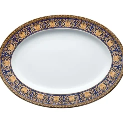 Versace Uppläggningsfat-Medusa Blue Serveringsfat, 34 cm