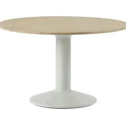 Midst Matbord Ø160 cm, Mörkoljad Ek / Svart