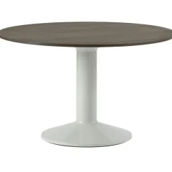 Midst Matbord Ø160 cm, Mörkoljad Ek / Svart