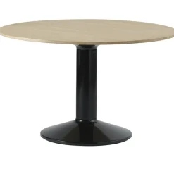 Midst Matbord Ø160 cm, Mörkoljad Ek / Svart