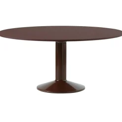 Midst Matbord Ø160 cm, Mörkoljad Ek / Svart