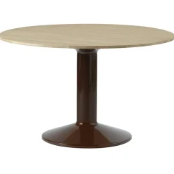 Midst Matbord Ø160 cm, Mörkoljad Ek / Svart