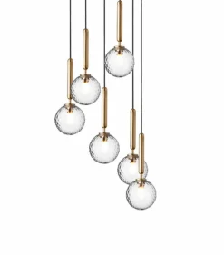 Miira 6 Ljuskrona 350 mm, Mässing / Opal