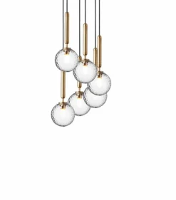 Miira 6 Ljuskrona 350 mm, Mässing / Opal