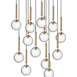 Miira 13 Ljuskrona 920 mm, Mässing / Klar