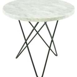 OX Denmarq Sidobord & Avlastningsbord|Soffbord-Mini O Table Sidobord Ø40 cm, Svart/Grå Marmor