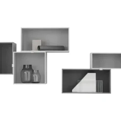 Muuto Modulära Hyllsystem|Vägghyllor-Mini Stacked Hylla L, Brown Green