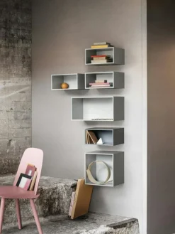 Muuto Modulära Hyllsystem|Vägghyllor-Mini Stacked Hylla L, Brown Green