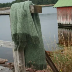 Stackelbergs Plädar & Filtar-Mohair Pläd 130x170 cm, Vit/Slate